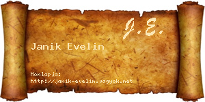 Janik Evelin névjegykártya